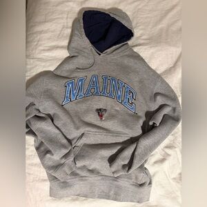 Gray and Blue Maine Hoodie